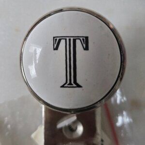 Monogram letter "T" metal hook